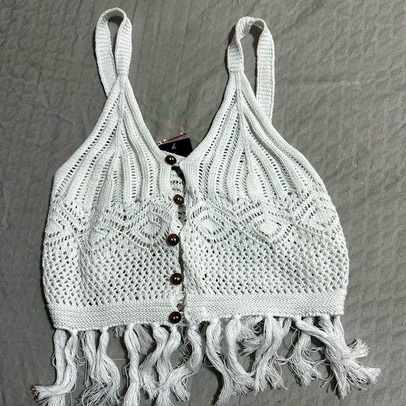 Forever 21 Crochet Button Up Top - Picture 1 of 3